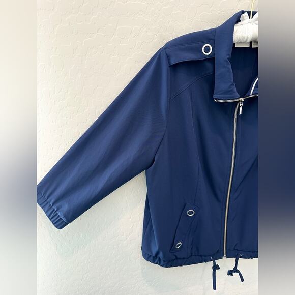 CHICO’S ZENERGY | Navy Blue Utility Jacket Travel Windbreaker | Size 1 Medium - Picture 3 of 9